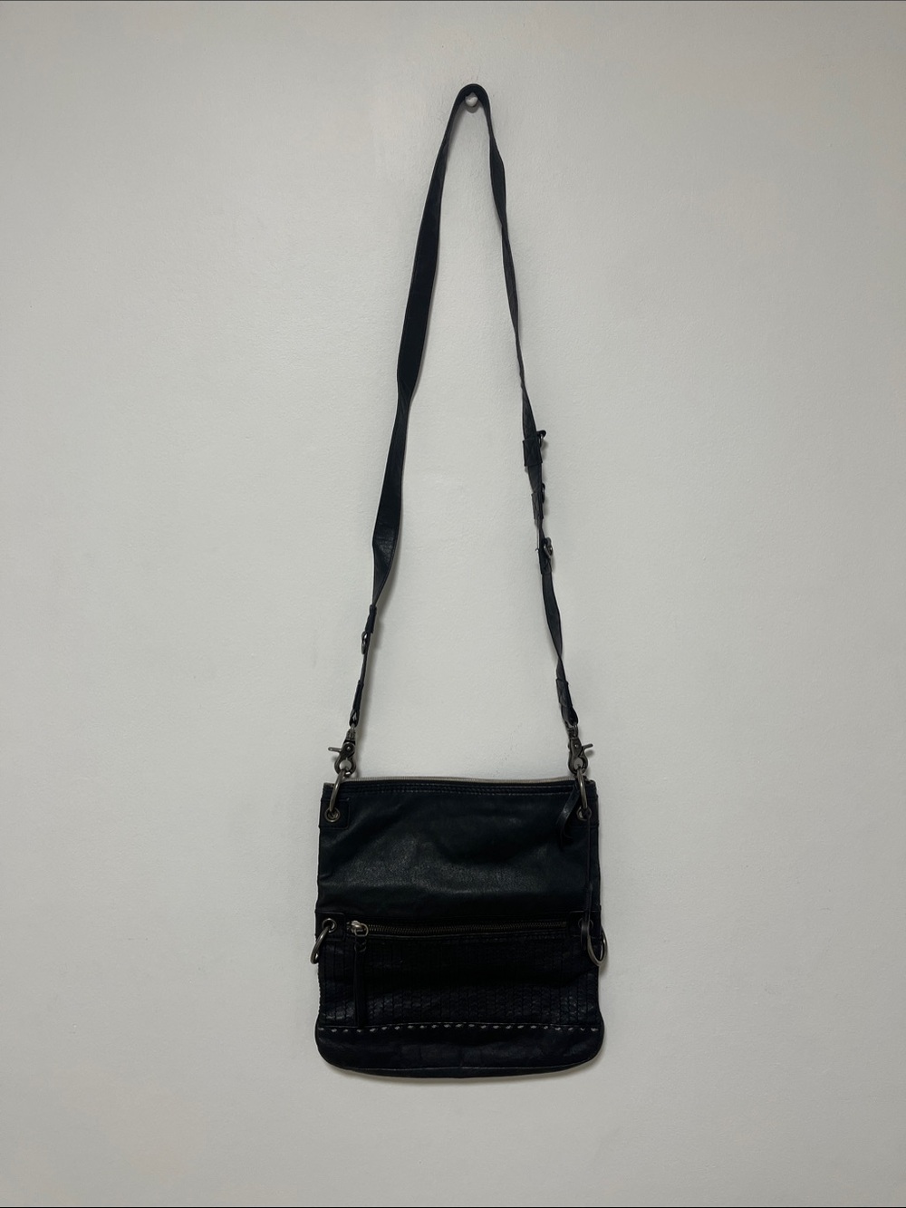 The Sak Black Leather Crossbody Bag